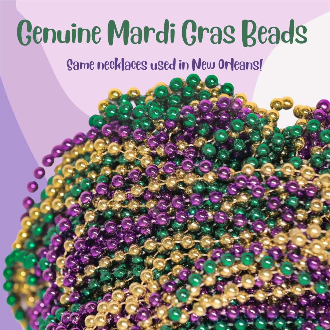 Mardi Gras Beads 33 inch 7mm, 6 Dozen, 72 Necklaces