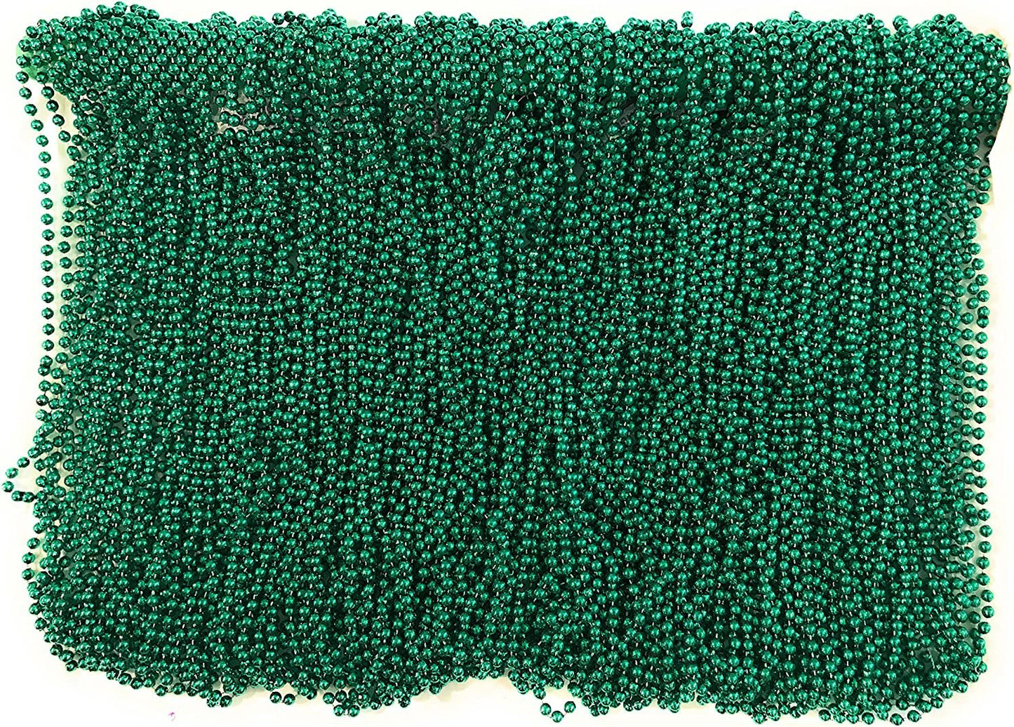 Green Mardi Gras Beads 33 inch 7mm, 10 Dozen, 120 Pieces