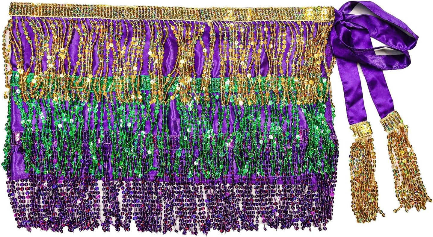 Mardi Gras Outfit for Women Sequin Skirt, Purple Green & Gold Sequin Skirt