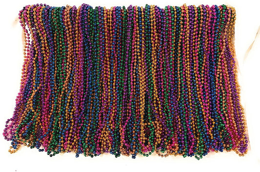 Purple Green Gold Mardi Gras Beads 33 inch 7mm, 10 Dozen, 120 Pieces