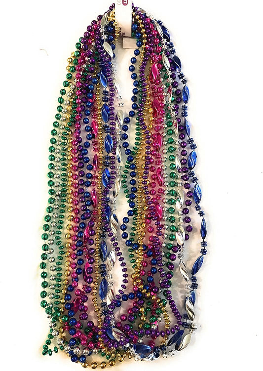 Mardi Gras Beads - Beaded Necklaces -12 Assorted Styles and Colors for Party Favors by The Mardi Gras Krewe