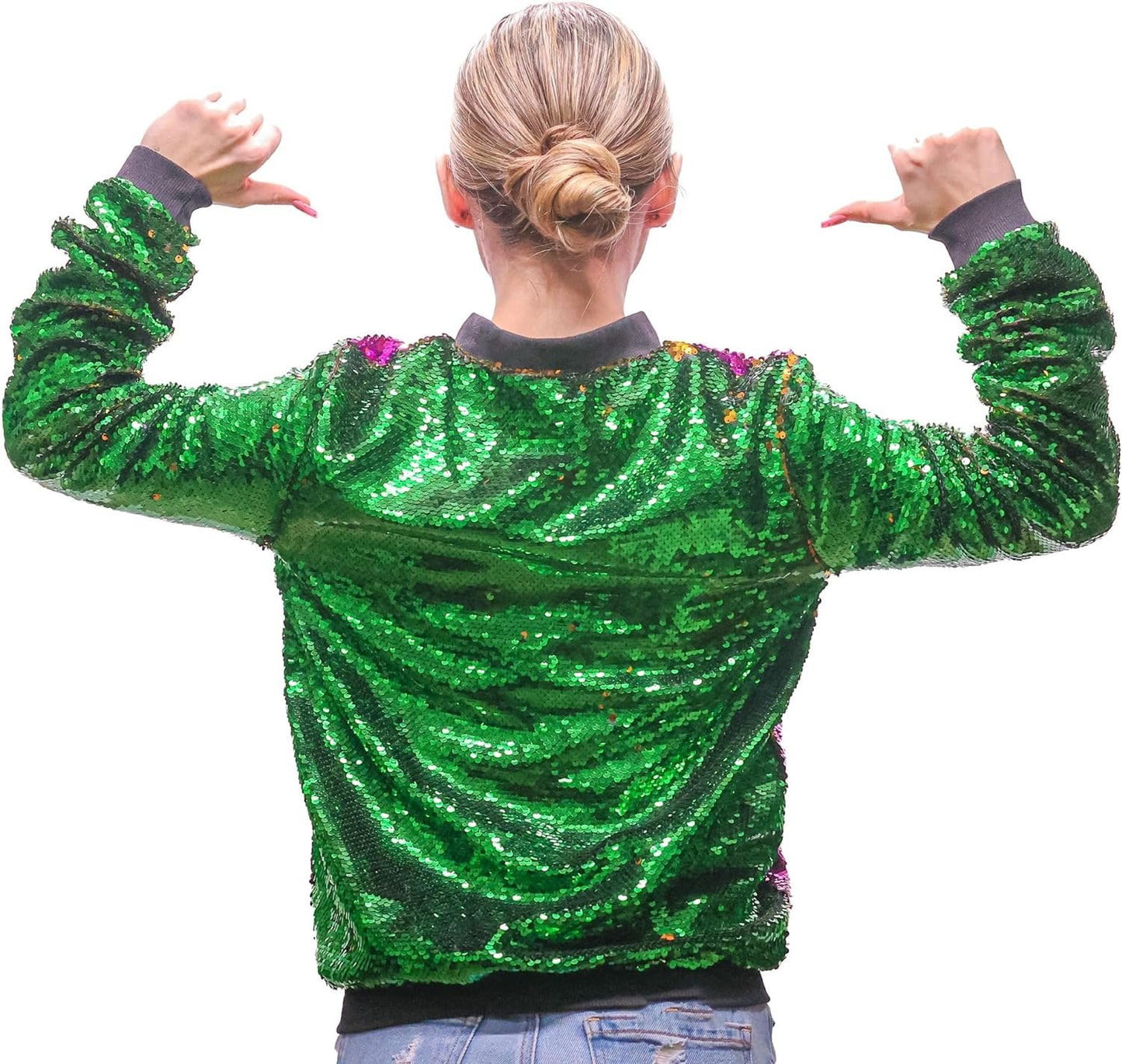 Reversible Mardi Gras Sequin Jacket for Women & Kids, Mardi Gras Outfit