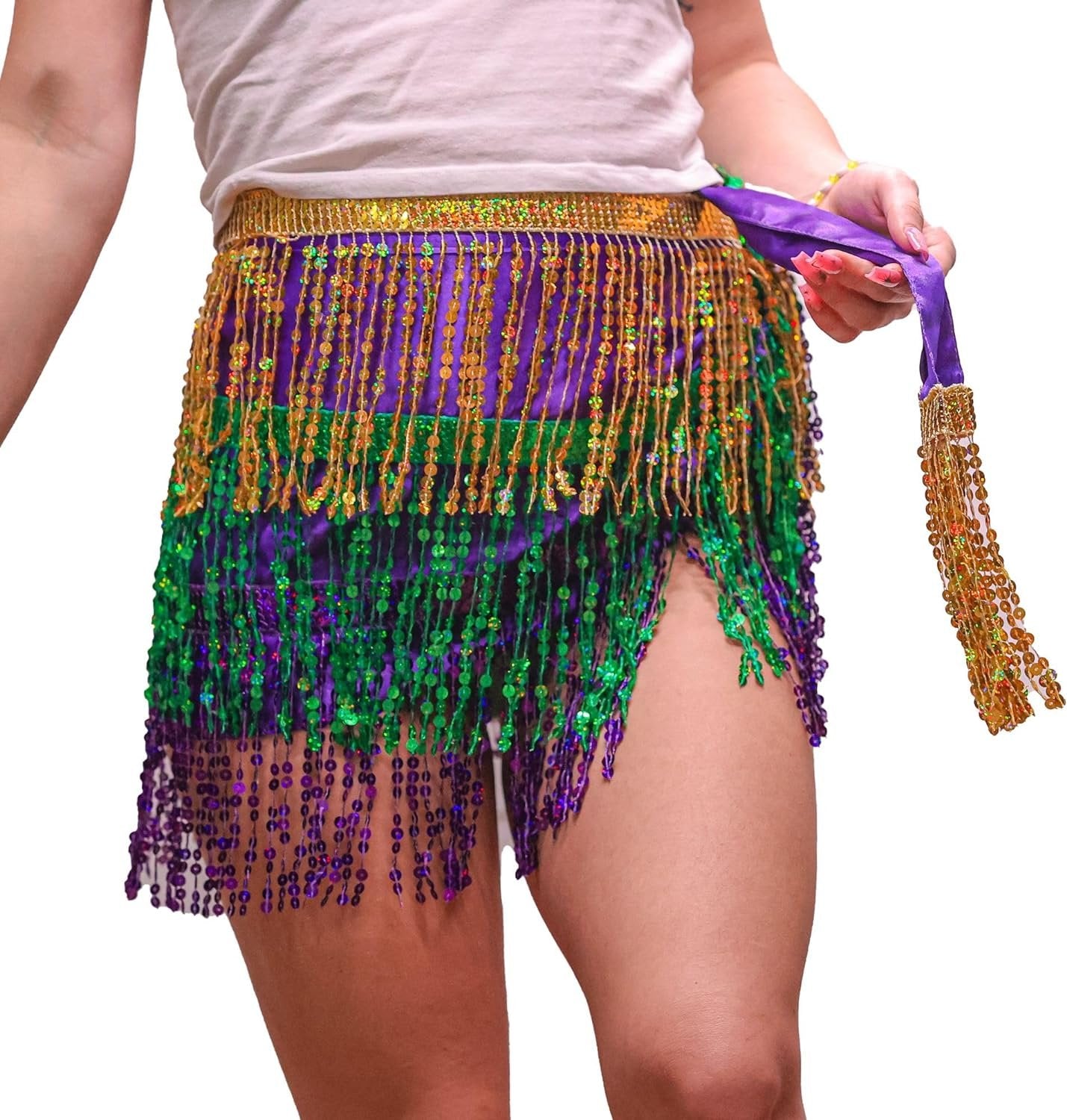 Mardi Gras Outfit for Women Sequin Skirt, Purple Green & Gold Sequin Skirt