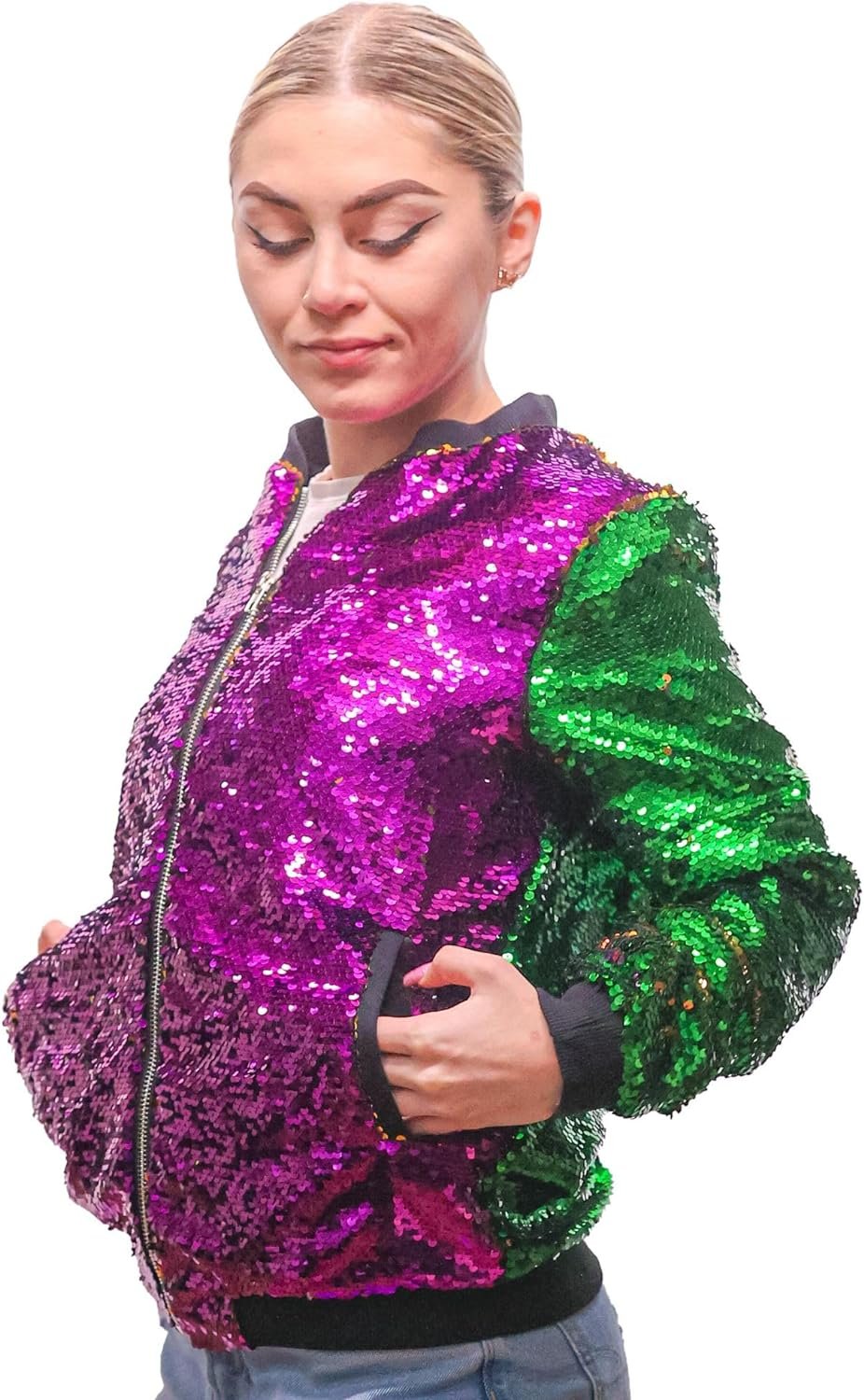 Reversible Mardi Gras Sequin Jacket for Women & Kids, Mardi Gras Outfit